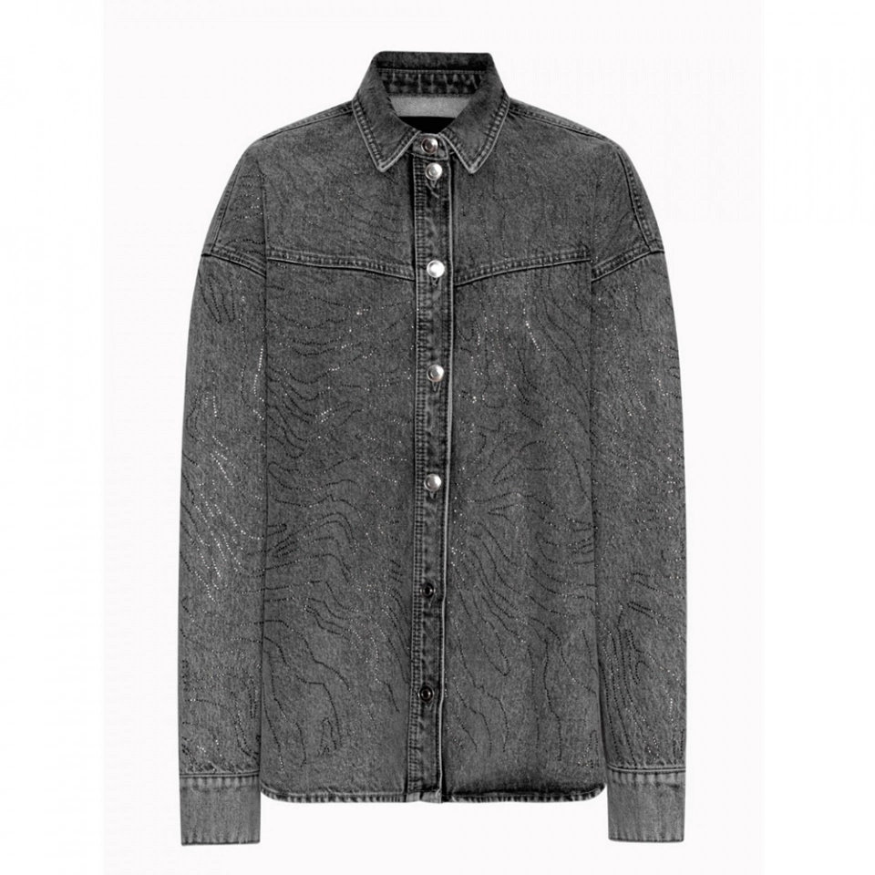 All rhinestones Women's Denim Shirt