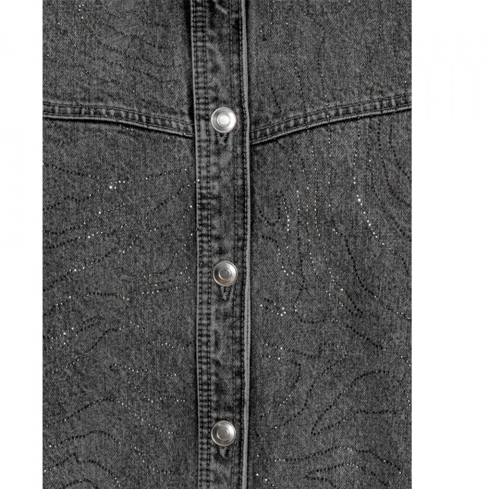 All rhinestones Women's Denim Shirt (3)