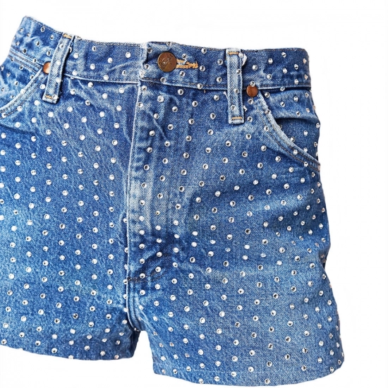 Classic denim shorts + rhinestones