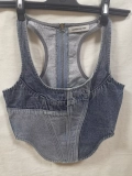 Denim contrasting vest