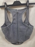 Denim contrasting vest (2)