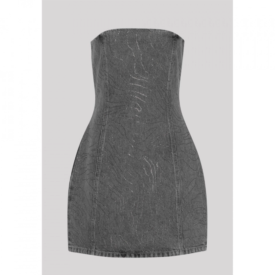 Denim dress-All rhinestones