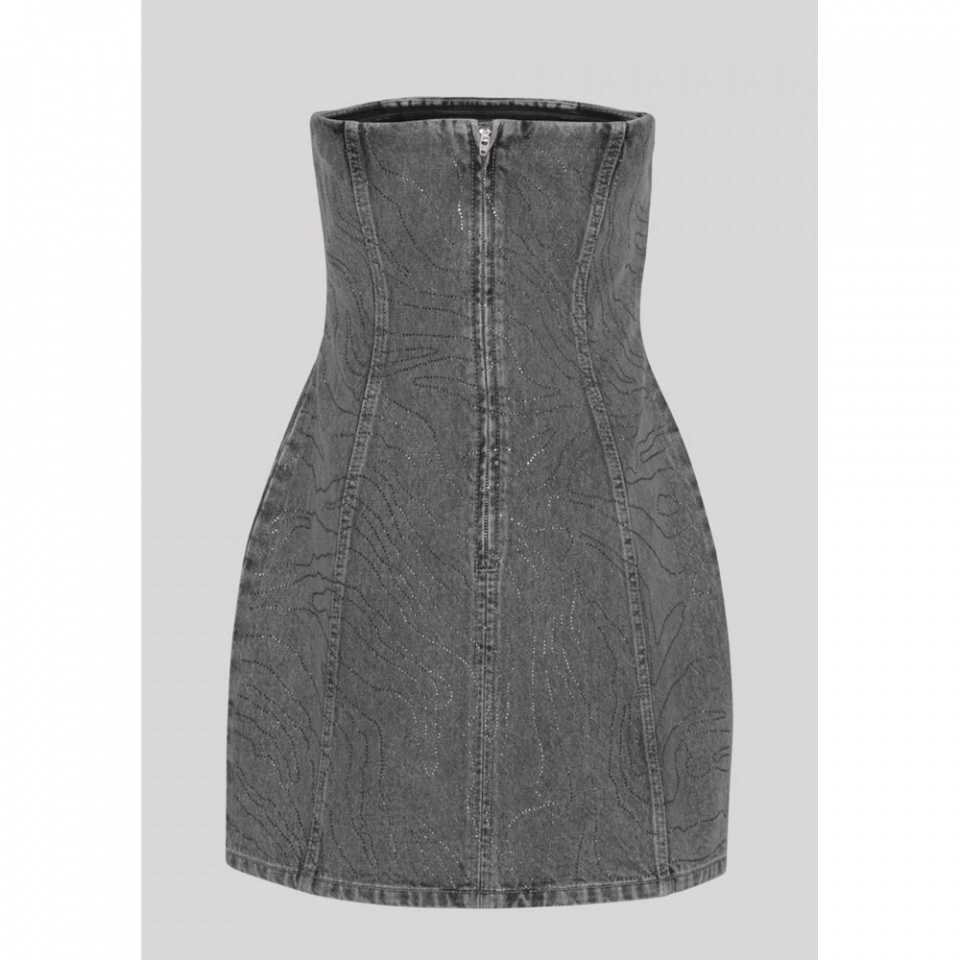 Denim dress-All rhinestones (2)