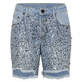 Denim shorts + Sparkly bead trim