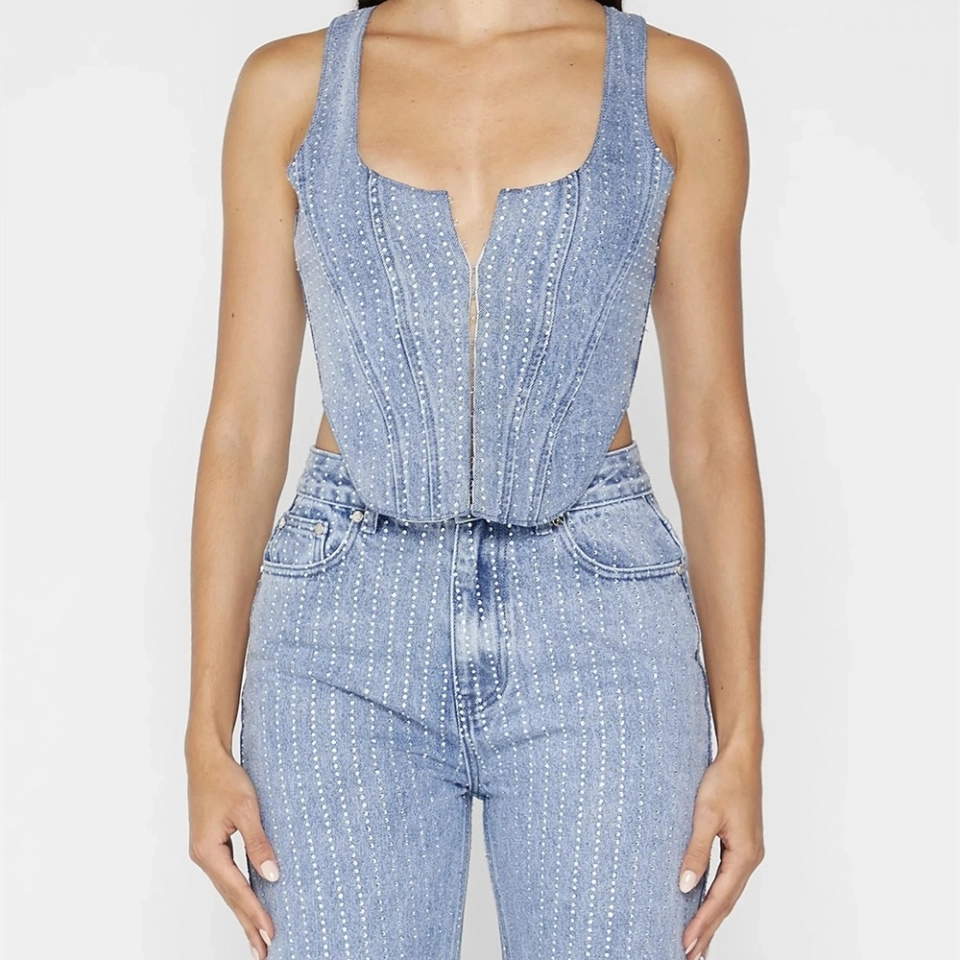 Denim Top's + All rhinestones (4)