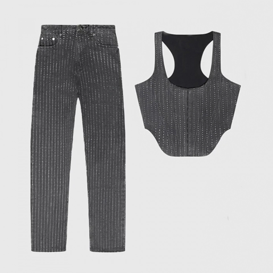 Denim Top's + All rhinestones (6)