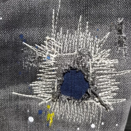 Embroidered denim
