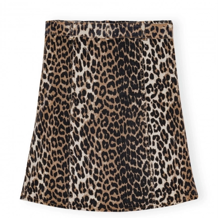 Digital print leopard print skirt