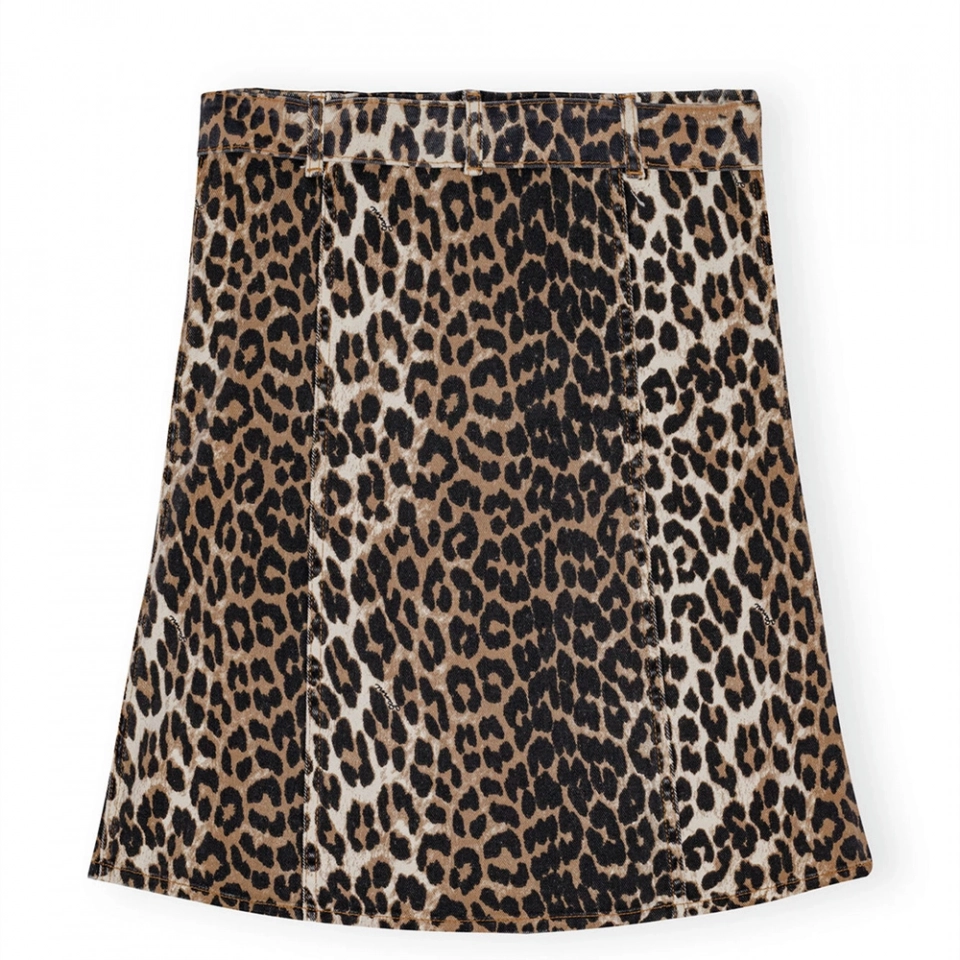Digital print leopard print skirt