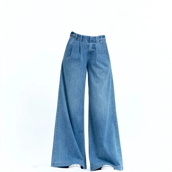Elastic-waistband loose FIT jeans