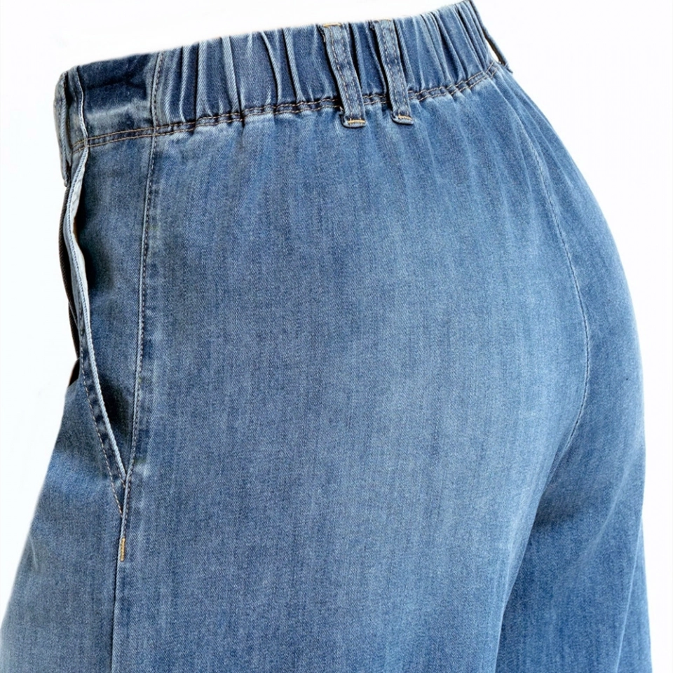 Elastic-waistband loose FIT jeans (2)