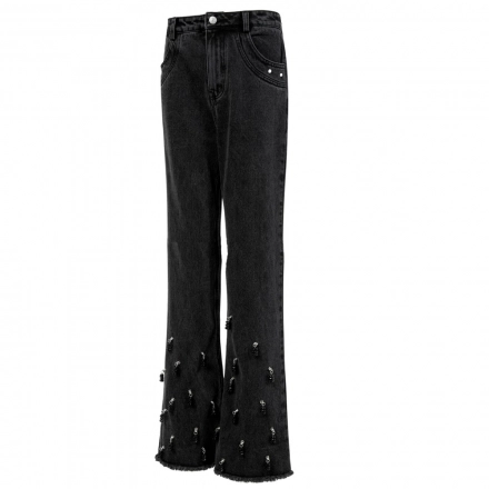Women's Embellished beaded denim Jeans Women's Embellished beaded denim Jeans