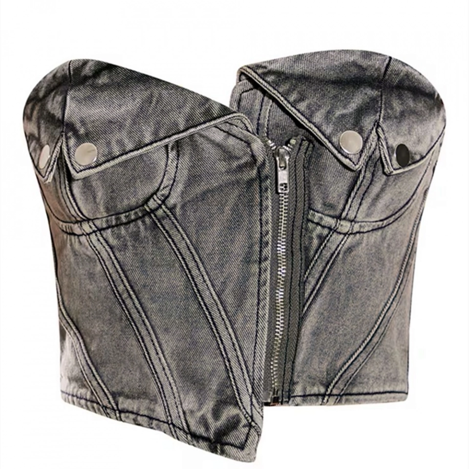 Fashion acid dye + zipper fashion TOP'S (3)