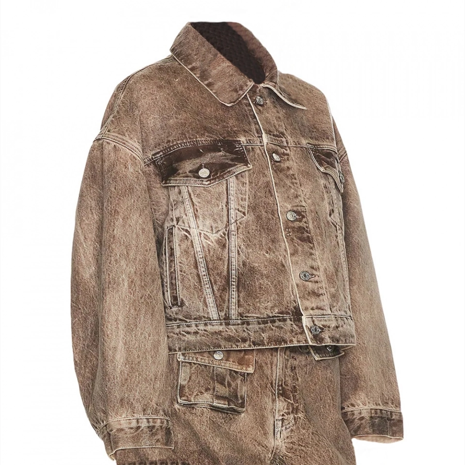 Heavy acid wash + tie dye denim jacket (2)