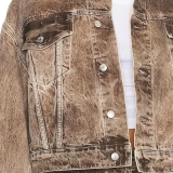 Heavy acid wash + tie dye denim jacket (3)