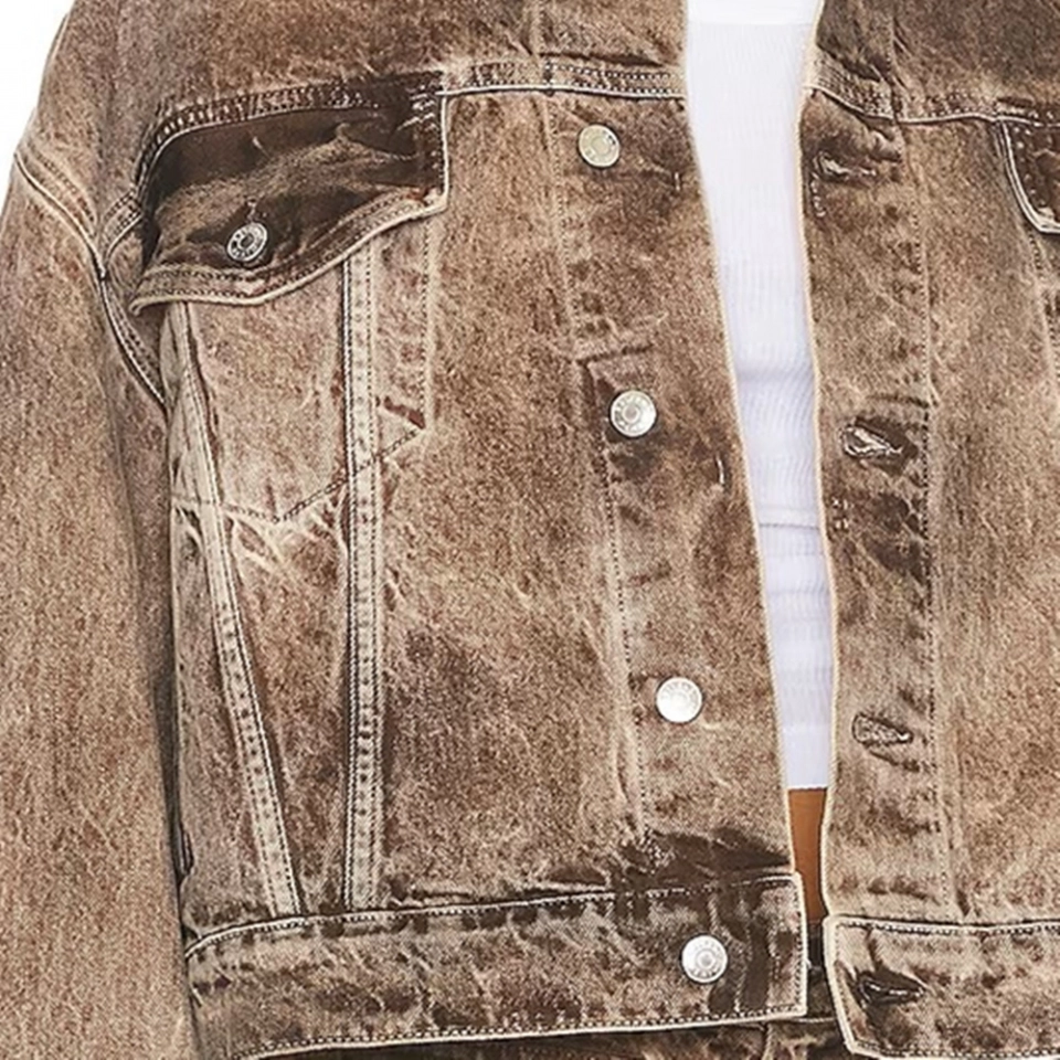 Heavy acid wash + tie dye denim jacket (3)