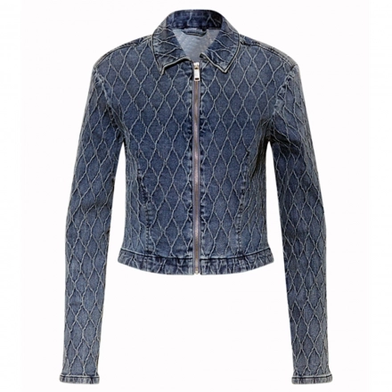 Jacquard denim jacket - zipper style Jacquard denim jacket - zipper style
