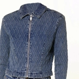 Jacquard denim jacket - zipper style (2)
