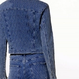Jacquard denim jacket - zipper style (3)