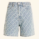 Jacquard denim shorts