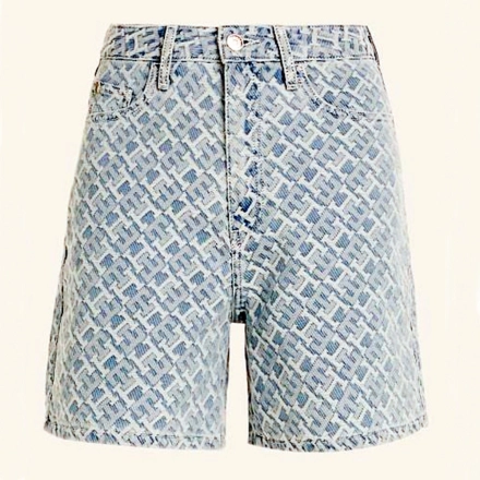 Jacquard denim shorts