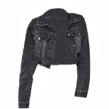 Ladies Denim Jacket-Rhinestone fringe decoration (4)