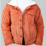 Lamb fleece denim jacket