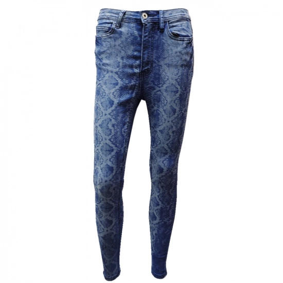Laser print for women's stretch Jeans