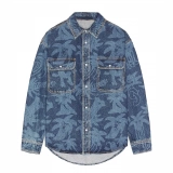 Laser printed denim shirt for men
