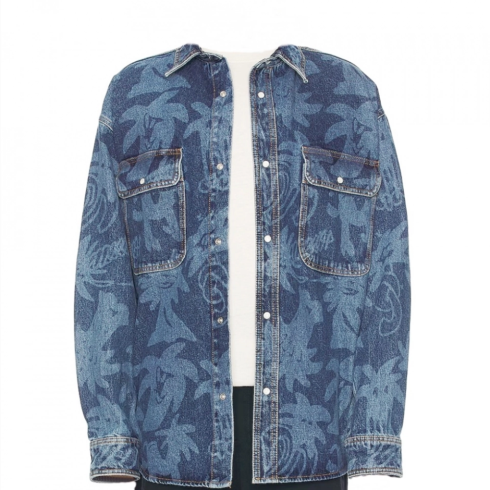 Laser printed denim shirt for men (2)