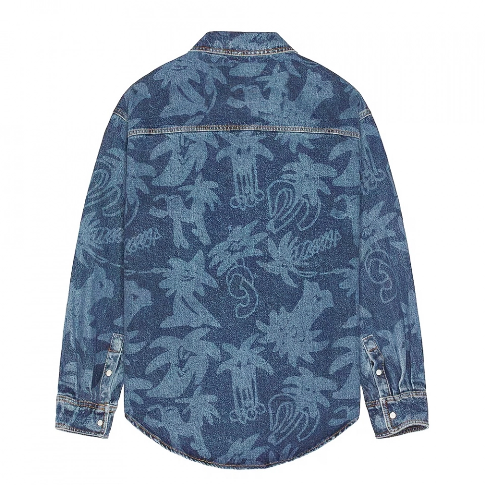 Laser printed denim shirt for men (3)