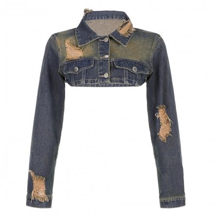 Long sleeve short denim jacket