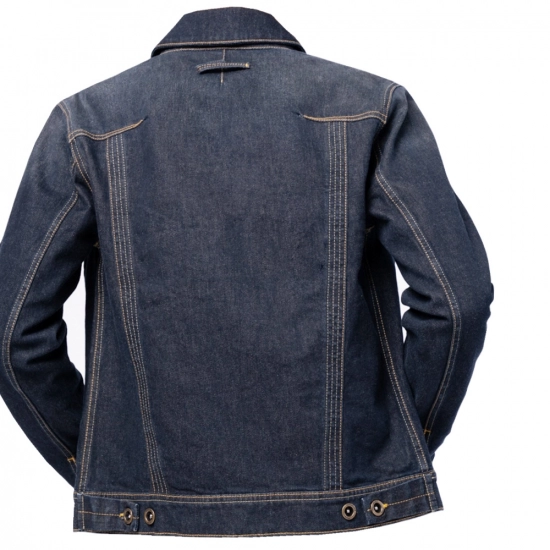 Men's Denim Jacket-Color contrast zipper