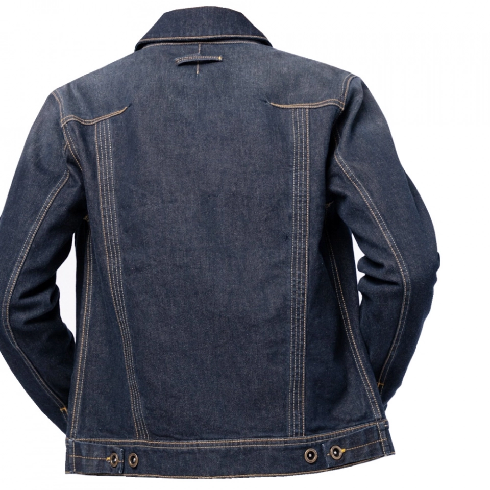 Men's Denim Jacket-Color contrast zipper