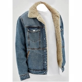 Men's denim Jacket +lambskin (3)