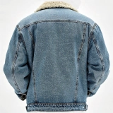 Men's denim Jacket +lambskin (5)
