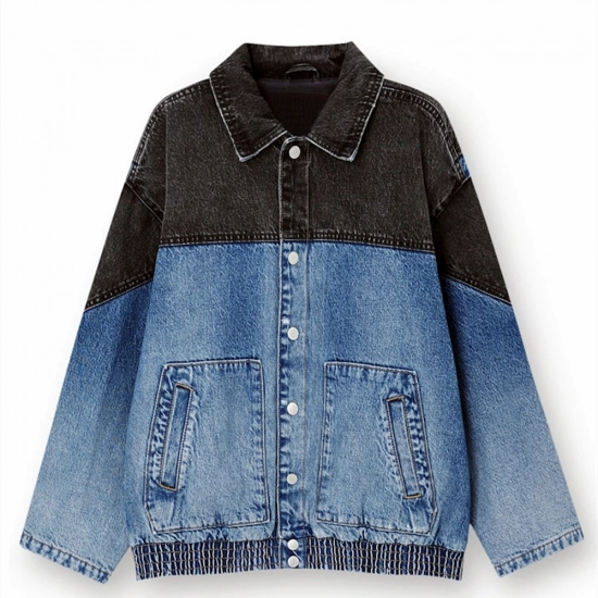 Men's Denim Jacket-Patchwork jacket