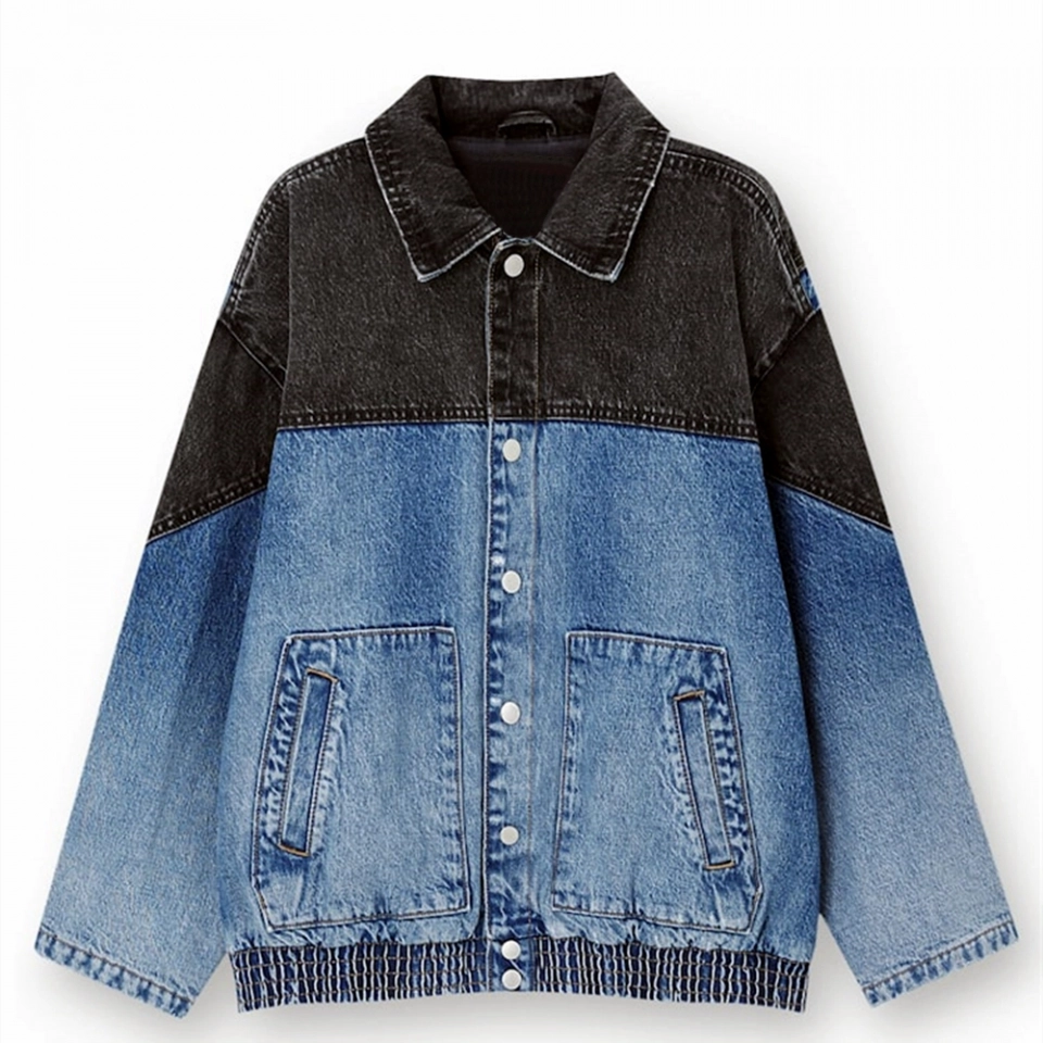 Men's Denim Jacket-Patchwork jacket
