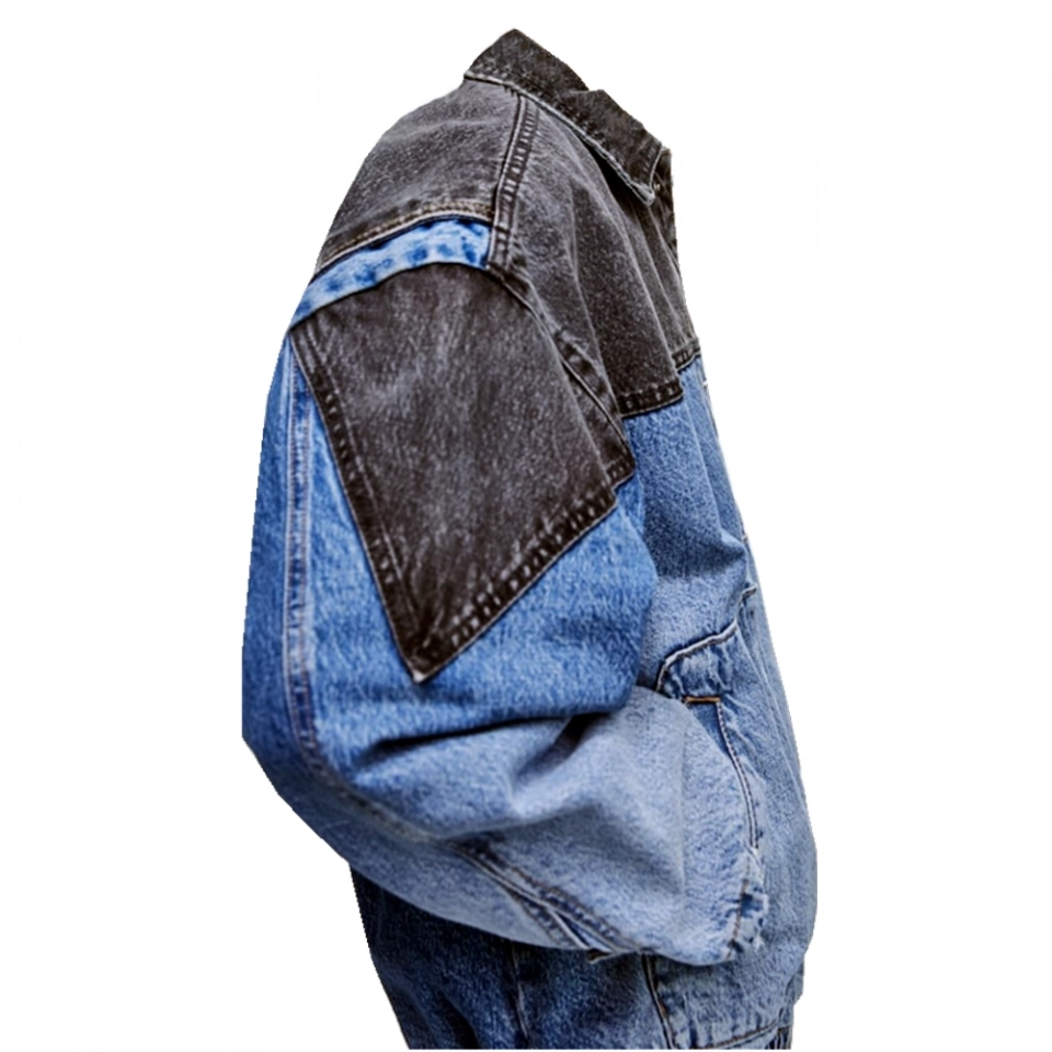 Men's Denim Jacket-Patchwork jacket (2)
