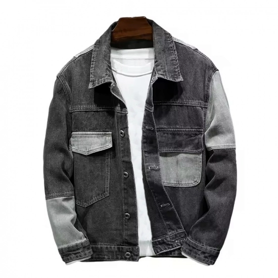 Men's Denim Jacket-Splice work Men's Denim Jacket-Splice work