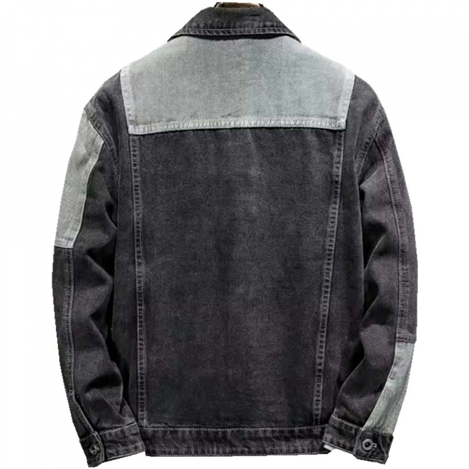 Men's Denim Jacket-Splice work (3)