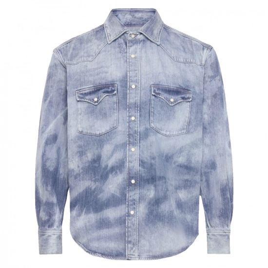 Men's denim shirt-Tie-dye