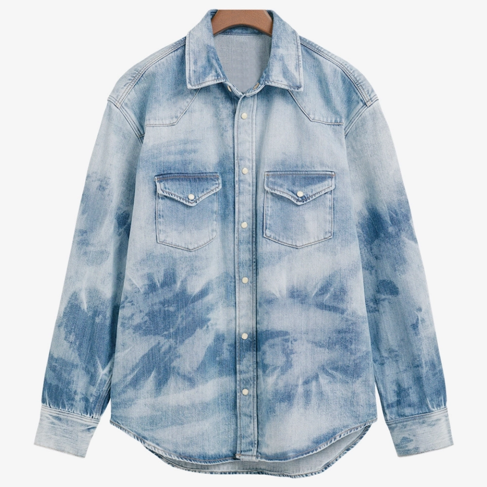 Men's denim shirt-Tie-dye (2)