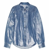 Men's denim shirt-Transparent offset printing
