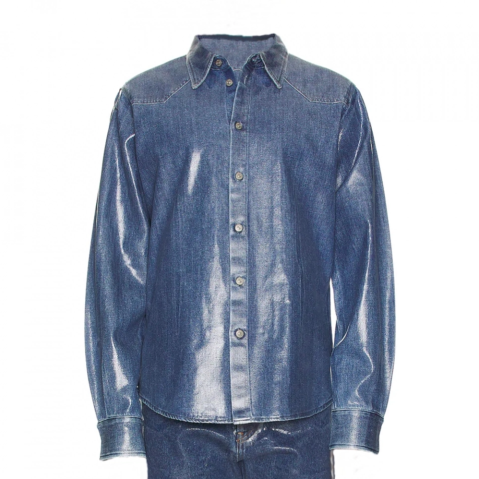 Men's denim shirt-Transparent offset printing (2)