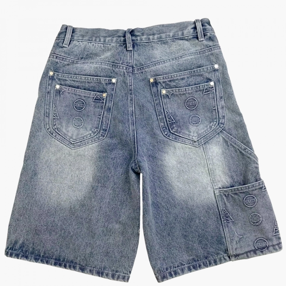 Men's Denim  Short-Silicone embossing (2)