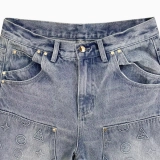 Men's Denim  Short-Silicone embossing (3)