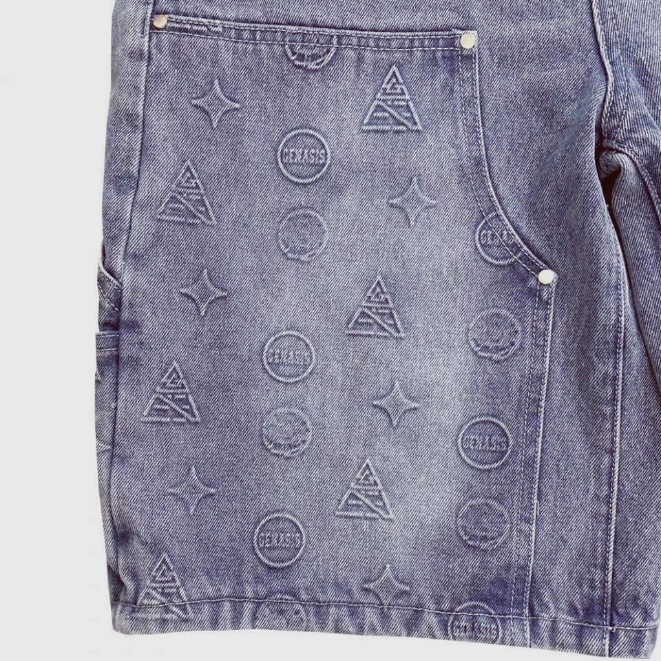 Men's Denim  Short-Silicone embossing (4)