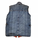 Men's Denim Vest-Plaid hanging inside +Cargo (3)