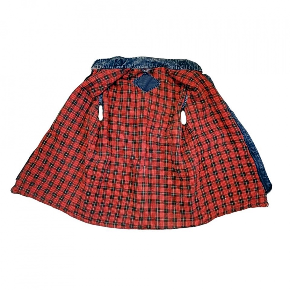 Men's Denim Vest-Plaid hanging inside +Cargo (4)
